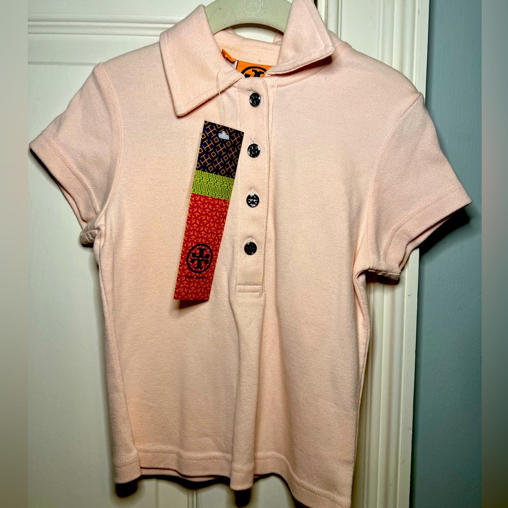 Kids NWT Tory Burch XS Polo Lt Pink